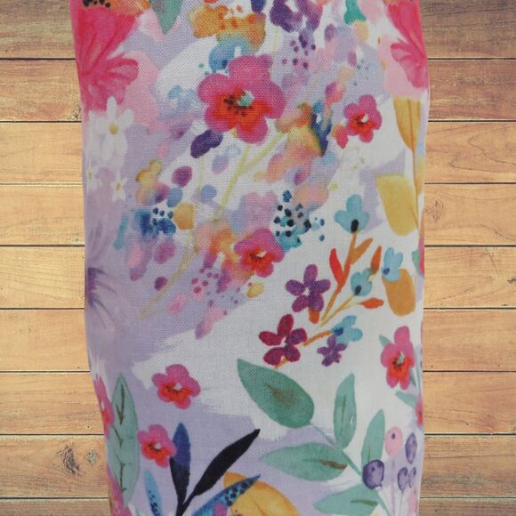 Plastic Bag Holder, SMALL Purple Floral Shopping Bag Dispense - Picture 1 of 4